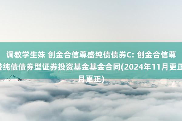 调教学生妹 创金合信尊盛纯债债券C: 创金合信尊盛纯债债券型证券投资基金基金合同(2024年11月更正)