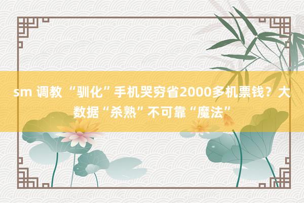 sm 调教 “驯化”手机哭穷省2000多机票钱？大数据“杀熟”不可靠“魔法”