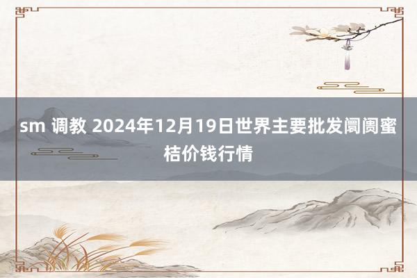 sm 调教 2024年12月19日世界主要批发阛阓蜜桔价钱行情