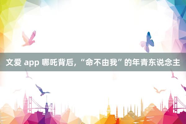文爱 app 哪吒背后， “命不由我”的年青东说念主